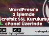 Wordpress Ücretsiz SSL Kurulumu Çok Basit